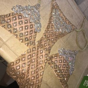 Gold rhinestone bikini
